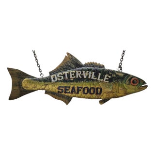 Six Foot "Osterville Seafood" Trade Sign For Sale