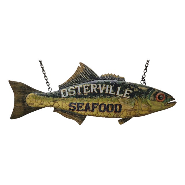 Six Foot "Osterville Seafood" Trade Sign For Sale