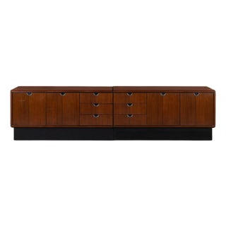 Custom Knoll Credenza in Mahogany & Chrome For Sale