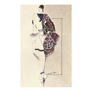 1980s French Fashion Drawing
