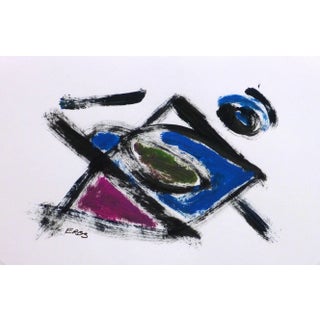 Eros, French Abstract Painting - Dynamic Geometric Shapes and Movement For Sale