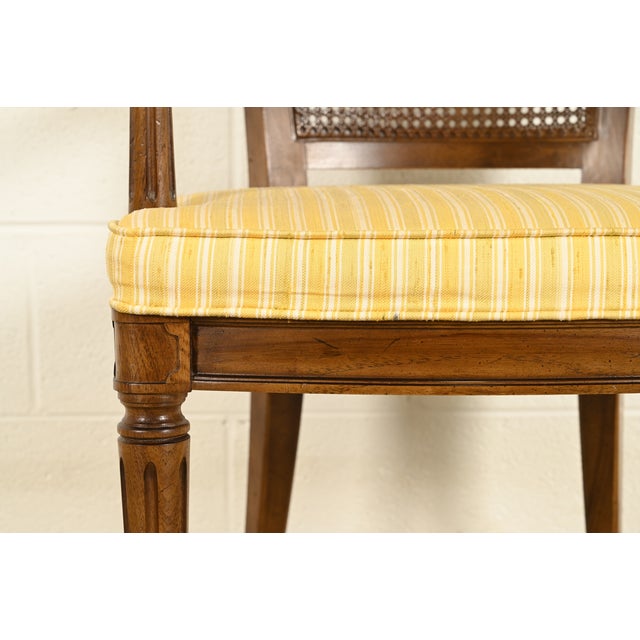Henredon French Regency Louis XVI Carved Walnut Cane Back Dining Chairs, Set of Six For Sale - Image 9 of 16