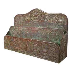 Tiffany Studios New York Zodiac Pattern Bronze Letter Rack