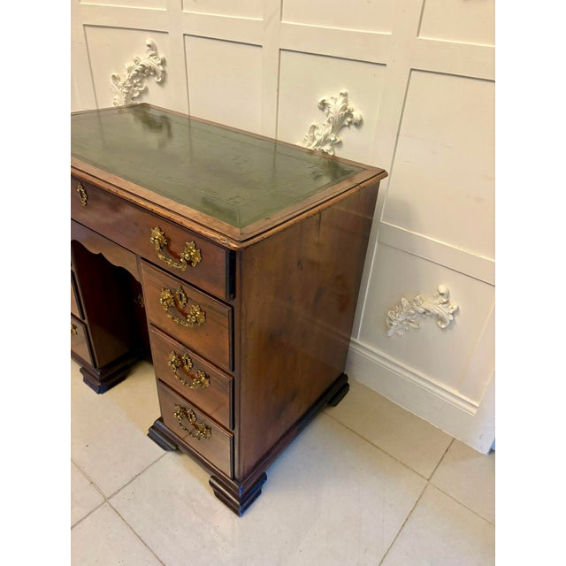 Wood Antique George III Mahogany Kneehole Desk, 1780s For Sale - Image 7 of 15