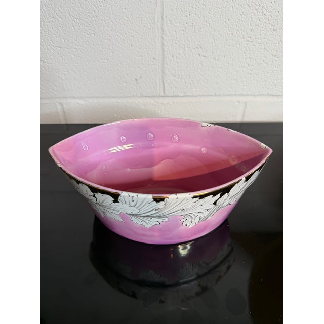 Transitional Vintage Pink Splash Luster Cache Pot For Sale - Image 3 of 7