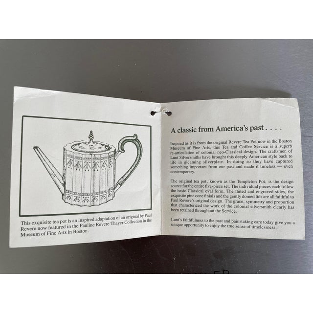 Vintage Silverplate Coffee & Tea Set by Lunt - Set of 6 For Sale - Image 14 of 14