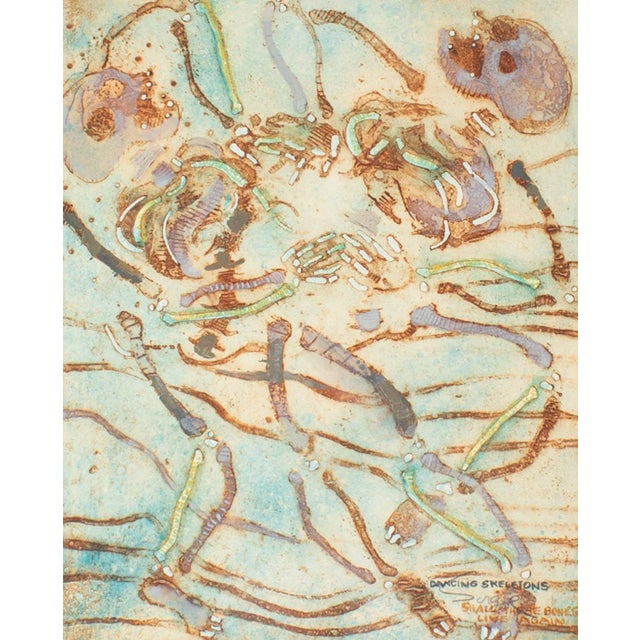 “Dancing Skeletons” Etching With Hand-Coloring by Walter Sorge For Sale - Image 4 of 7