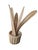 Eye-catching vintage woven rattan sculpture resembling an abstract aloe or desert plant form rising from a handwoven...