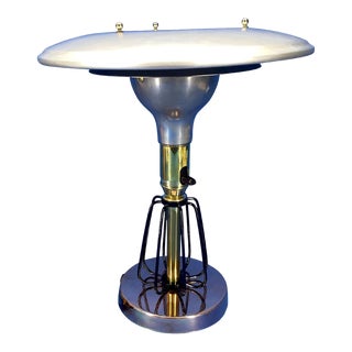 Mid 20th Century American Mid-Century Modern Brass & Chrome Desk Lamp For Sale