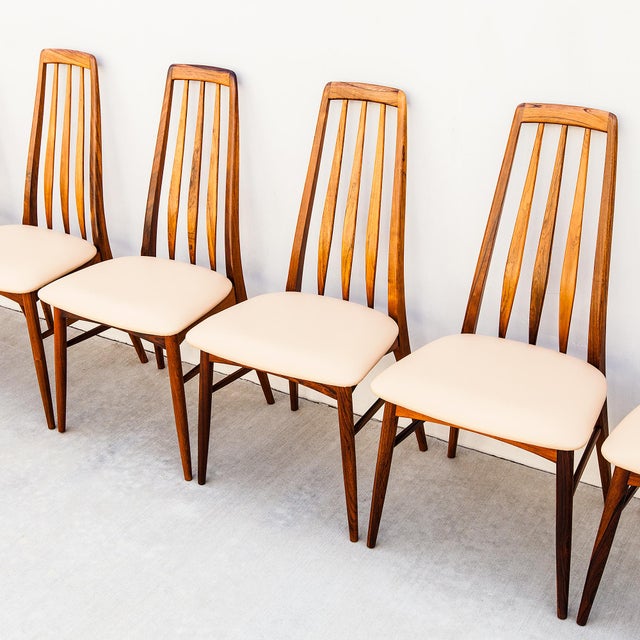 1960s Restored Danish Mid Century Modern Rosewood "Eva" Dining Chairs by Niels Koefoed For Sale - Image 10 of 14