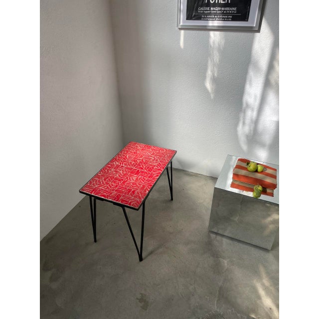 Red Ceramic Coffee Table, 1950s For Sale - Image 6 of 18