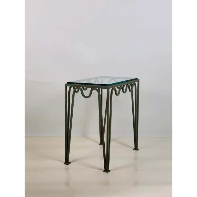 Not Yet Made - Made To Order Méandre' Verdigris and Glass Night Stand by Design Frères For Sale - Image 5 of 8