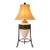 Vintage 1970s Mediterranean Textured Ceramic Urn Tripod Lamp With Original Shade For Sale