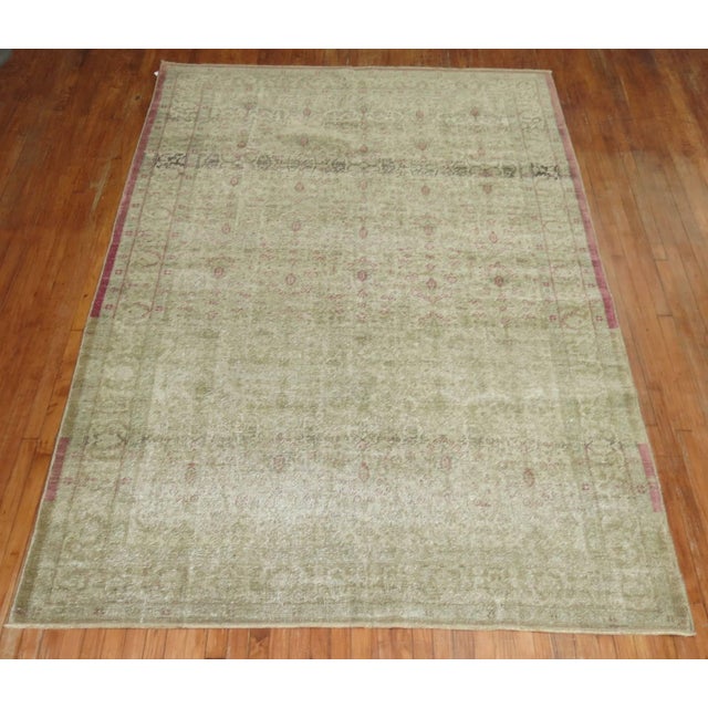 Early 20th Century Zabihi Collection Worn Turkish Rug For Sale In New York - Image 6 of 6