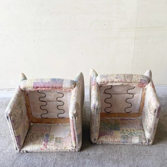 Postmodern Multi Colored Sculpted Armchairs With Ottoman - 3 Pieces For Sale In Miami - Image 6 of 11