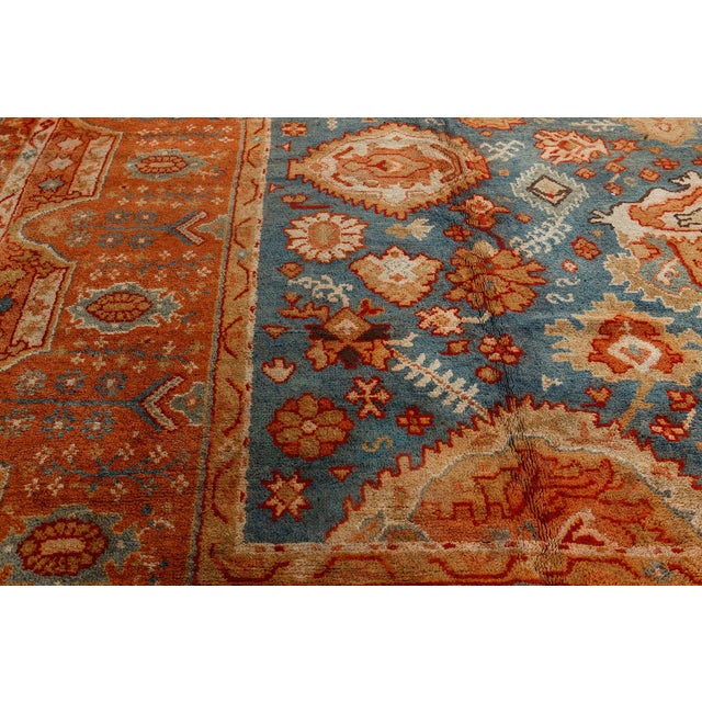 Antique Turkish Oushak Rug For Sale - Image 4 of 8