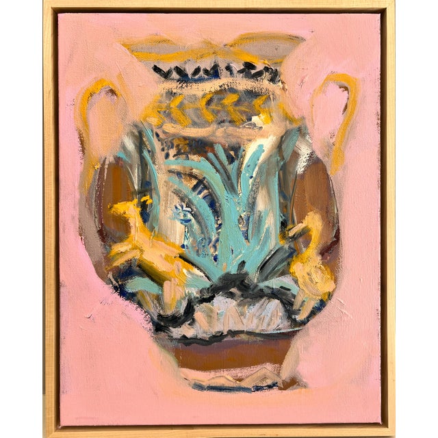 "Terra Cotta Vase With the Yellow Horse" a Framed Original Painting by Shann Spishak For Sale In Seattle - Image 6 of 6