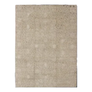 Wool and Silk Tan and Taupe Tibetan Rug by Keivan Woven Arts 8'10 X 11'11