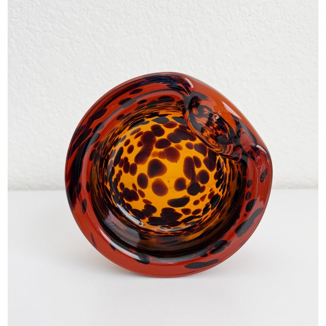 Brown 1960s Murano Style Tortoise Glass Ashtray Catchall For Sale - Image 8 of 13