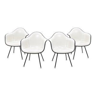 Set of 4 Mid Century Eames for Herman Miller Molded Shell Arm Chairs For Sale