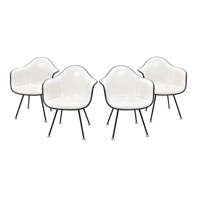 Set of 4 Mid Century Eames for Herman Miller Molded Shell Arm Chairs For Sale