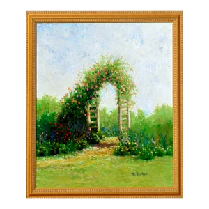 Floral Garden Archway Landscape With Roses by Marnie Dufau