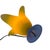 Postmodern Glass Tullip Table Lamp in Blue and Yellow from Vandeheg, Netherlands For Sale - Image 3 of 7