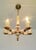 Italian Vintage 1980s Italian Onyx Brass Marble Chandelier Lighting Ceiling Fixture Light For Sale - Image 3 of 9