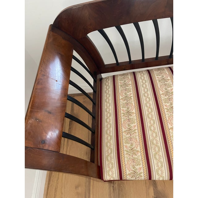 Biedermeier Elegant 1820 Austrian Biedermeier Walnut Sofa Settee For Sale - Image 3 of 6