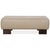 Animal Skin Beige Leather and Wood Ottoman from Musterring For Sale - Image 7 of 9