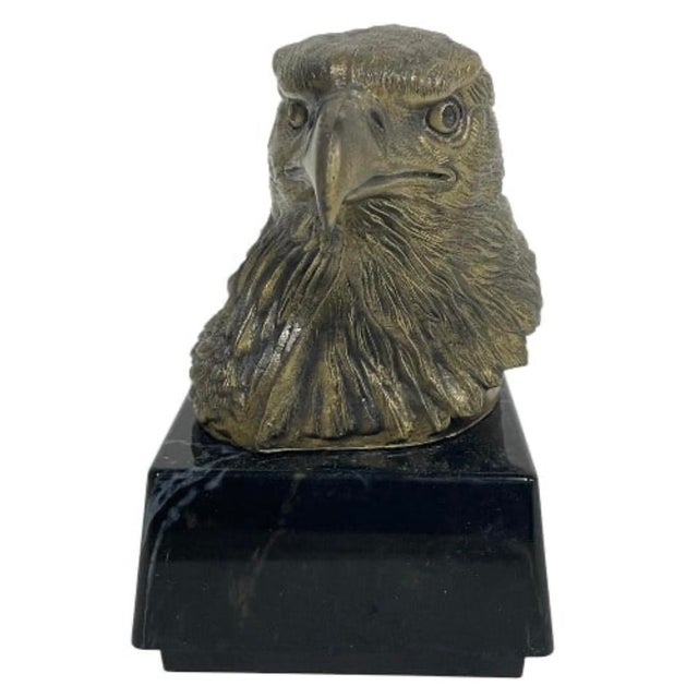 Eagle Sculpture on Marble Effect Base For Sale - Image 4 of 4