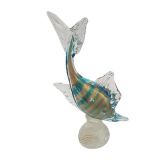 Fish in Murano Glass Cordonato d'oro, 1950s For Sale