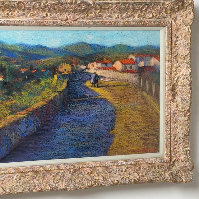 1990s John Mackie, Entrance to Ceret, Pastel, 1993, Framed For Sale - Image 5 of 11