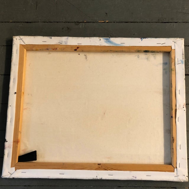 Textile Vintage Original Modernist Abstract Rock Gorge Southwest Painting For Sale - Image 7 of 8