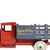 An antique pressed steel toy truck, dating to approximately 1920. This advertising vehicle features a vibrant red cab and...