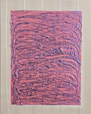 "Grieve and Leave" Contemporary Abstract Glitter Minimal Painting by Frances Sousa