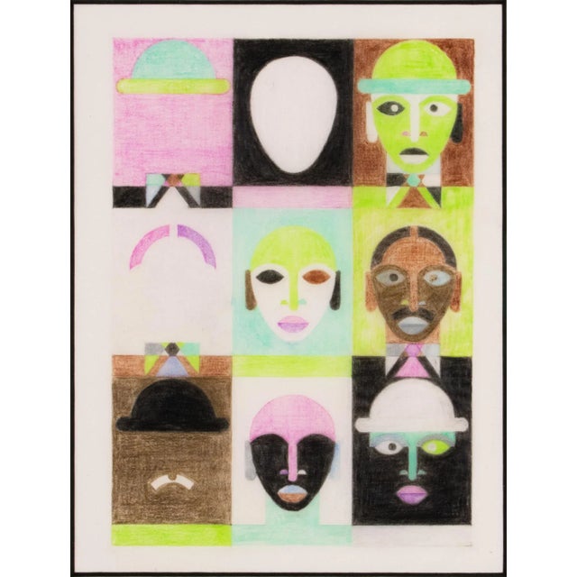 Surrealist Geometric Variation Colors Drawings on Tracing Paper, France 1960s, circa 1960 For Sale - Image 9 of 12