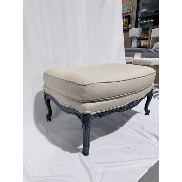 Custom French Bergère Lounge Chairs With Ottoman For Sale - Image 12 of 12