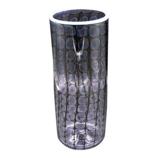 Tom Philabaum Reptilian Series Iridescent Art Glass Vase – Signed 2000 – 11.5” H For Sale