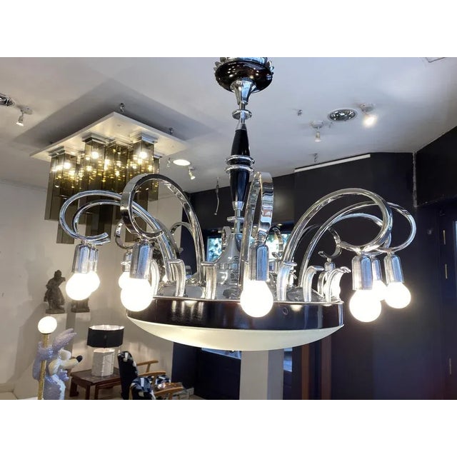 Art Deco Chandeliers, 1940, Set of 2 For Sale - Image 3 of 10