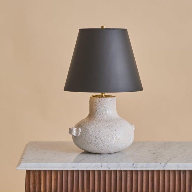 Black French White Ceramic Table Lamp, 1960s - 2 Available For Sale - Image 8 of 12