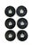 Black Vintage Nautical Silver Ship Coasters – Swedish Lerstorp Black Bakelite/Isolite Scandinavian Barware - Set of 6 For Sale - Image 8 of 9
