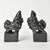 Mid 20th Century Rare Pair of Asian Art Foo Dog Guardian Lion Bookends With Figures For Sale - Image 9 of 16