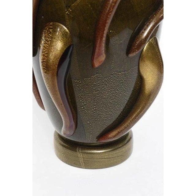 Modern Pino Signoretto Gold Inlaid Vase For Sale - Image 3 of 10