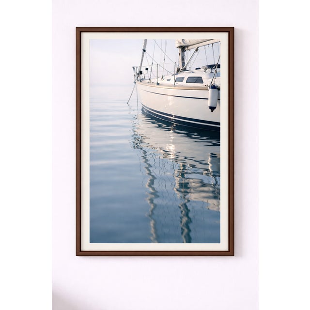 Sailboat Reflection Detail, Minimalist Coastal Art Print, 24″ × 36″ For Sale In Buffalo - Image 6 of 8