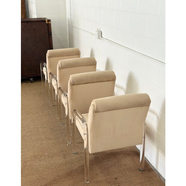 1980s Lion in Frost for Hill Manufacturing Lucite Dining Chairs - Set of 4 For Sale - Image 10 of 14