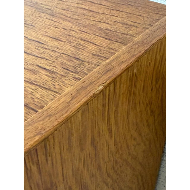Oak Glass Cabinet With Leaded Doors Danish Mid-Century Modern 1960s For Sale - Image 11 of 11