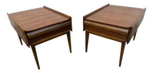 Mid-Century Modern Lane 1st Edition Walnut Side Tables - Set of 2