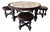 Vintage Onyx Stone Top Coffee Table With Nesting Stools For Sale
