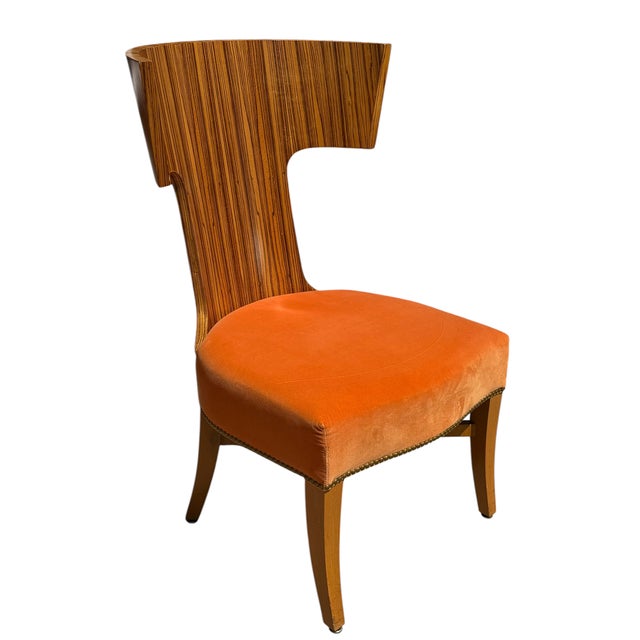 Mid Century Modern Zebrawood Klismos Lounge Chair - 1 of 2 For Sale - Image 4 of 4